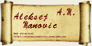 Aleksej Manović vizit kartica